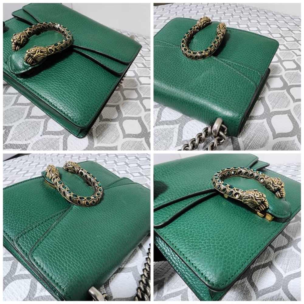 Authentic Gucci Small Leather Dionysus Crossbody Bag Green - Picture 13 of 16